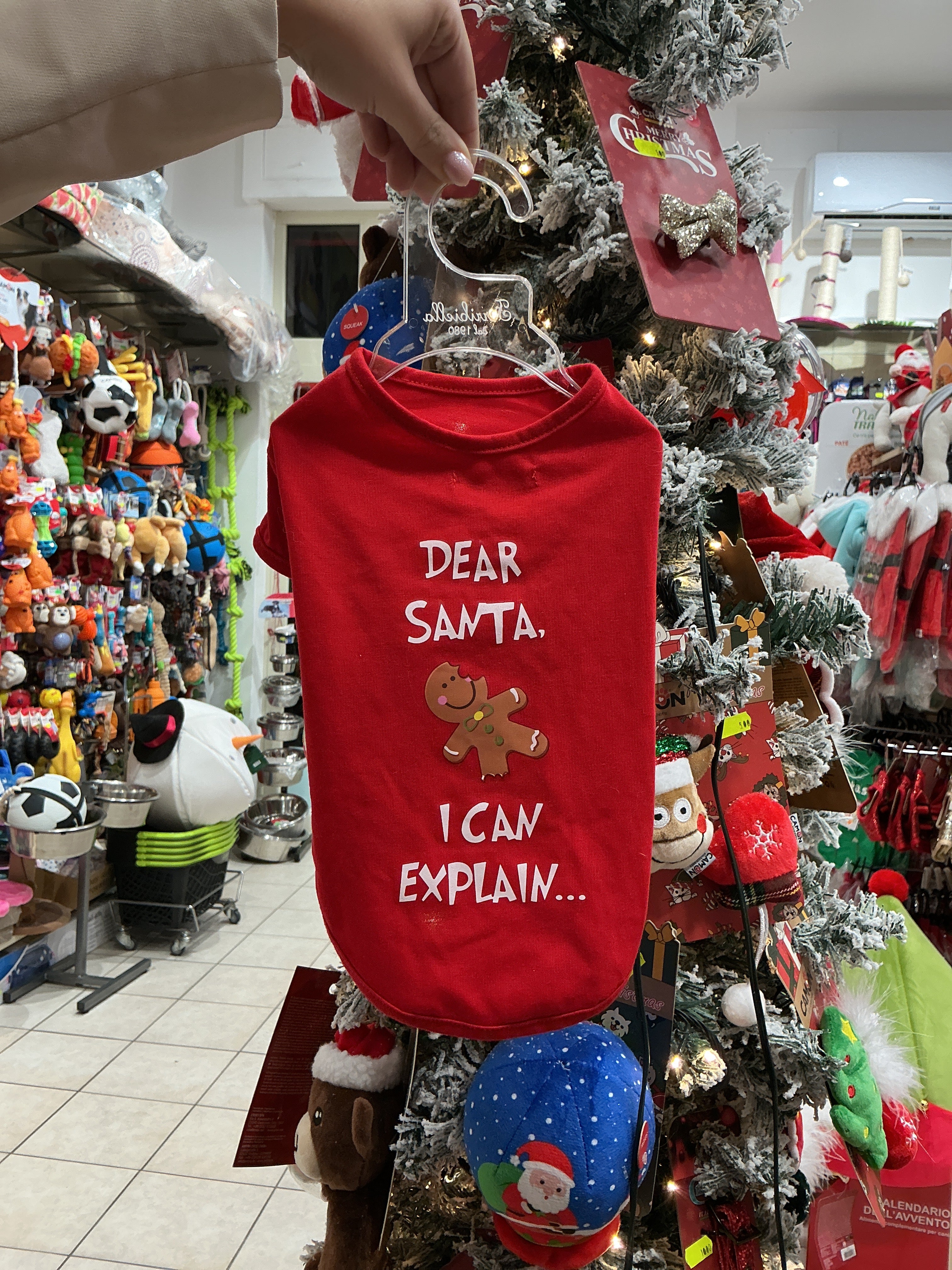 Maglia natalizia per cani dear santa rossa CROCI