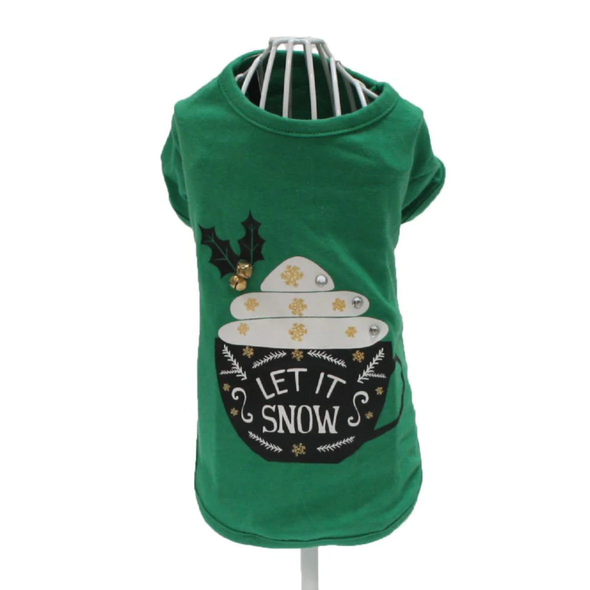 Maglia per cani natalizia let is snow verde CROCI
