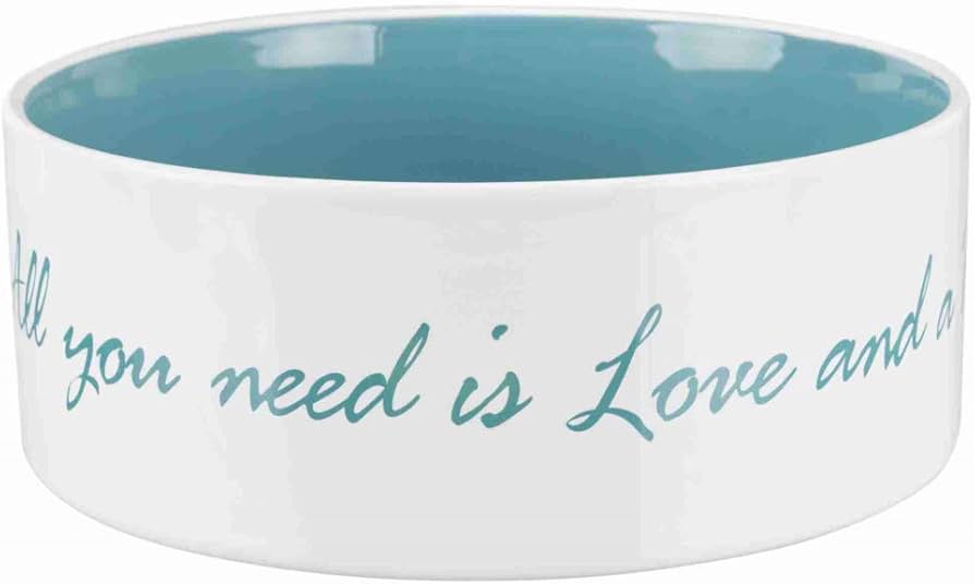 Ciotola in ceramica per cani e gatti TRIXIE con scritta ALL YOU NEED IS LOVE AND A PETS