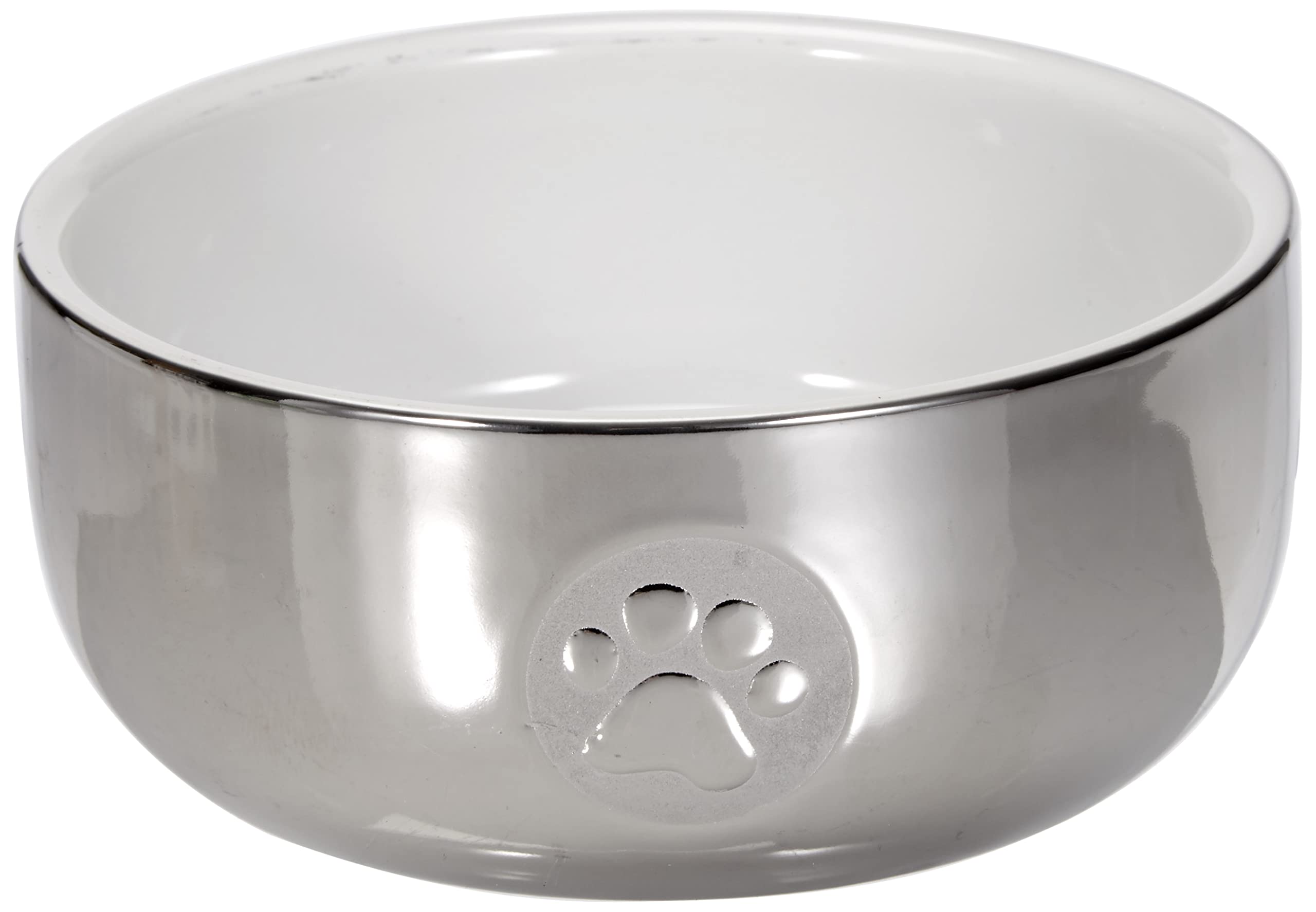 Ciotola in ceramica per cani e gatti TRIXIE argento con zampetta